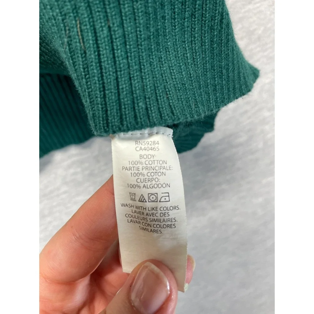 The Children's Place Sweater Boys XL 14 Spruce Green Cotton Ribbed Trim V-Neck